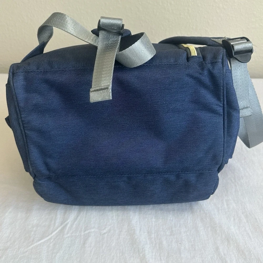 LAND Backpack Diaper Bag Unisex Blue‎ Multi Compartments Zip Travel Canvas Tote